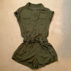 Army green aerie romper